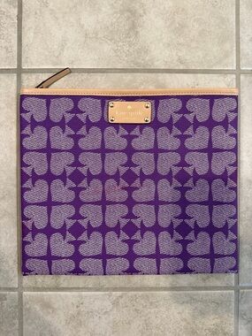 kate spade Purple Adrianne Ace of Hearts iPad Pouch Clutch